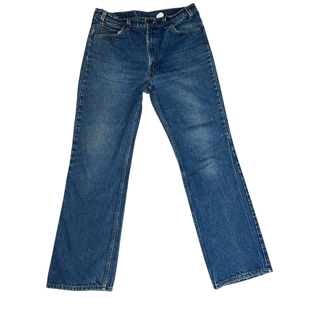 Levi's 517 orange tab vintage 90s boot cut leg blue denim men's jeans  36 x 32